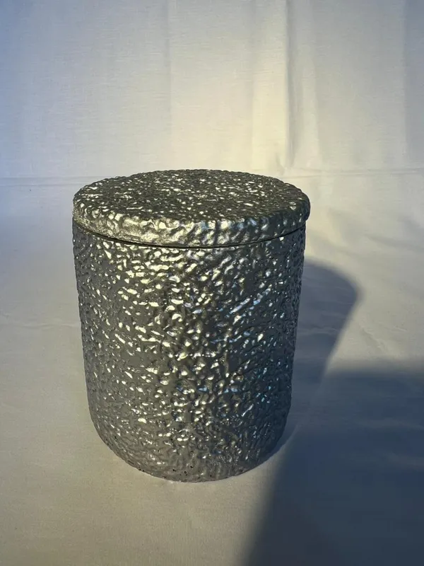 Speckled_Grey_Cylindrical_Storage_Container_With_Lid