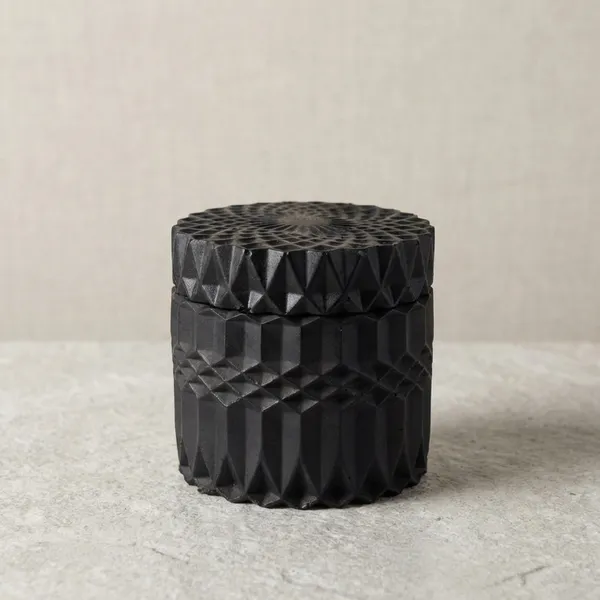 Black_Textured_Cylindrical_Decorative_Vase_Or_Container