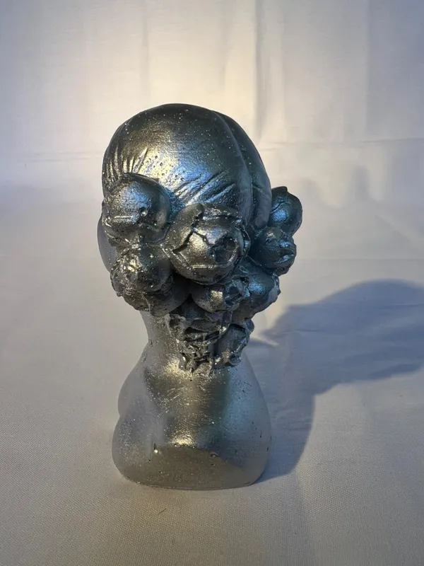 Decorative_Female_Bust_Sculpture_Metallic_Silver_Finish