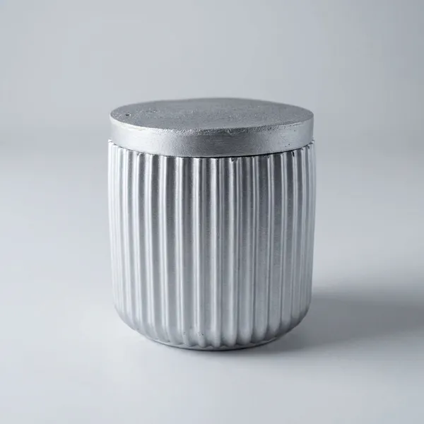 Metallic_Corrugated_Container_With_Lid_Cylindrical_Storage_Jar