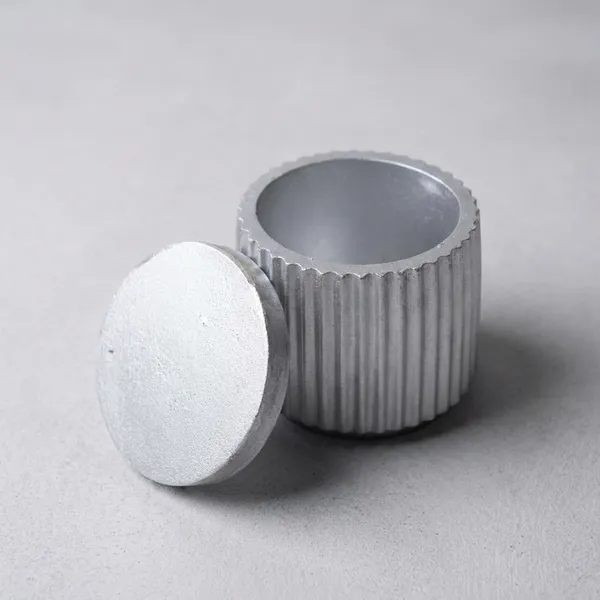 Metallic_Corrugated_Container_With_Lid_Cylindrical_Storage_Jar