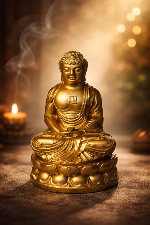 Decorative_Buddha_Statue_Golden_And_Black_Finish