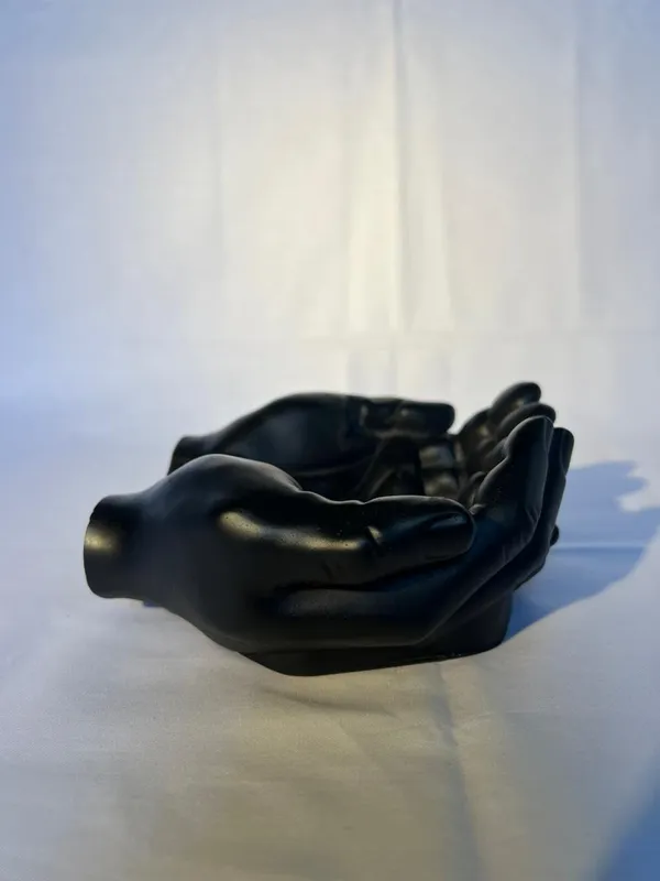 Black_Resin_Cupped_Hands_Decorative_Bowl