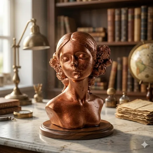Decorative_Metallic_Bronze_Female_Bust_Sculpture