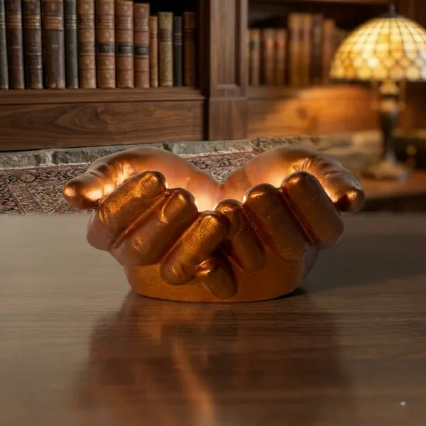 Golden_Bronze_Cupped_Hands_Sculpture_Decorative_Showpiece