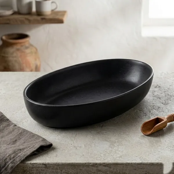 Black_Oval_Serving_Bowl_Matte_Finish_Decorative_Platter