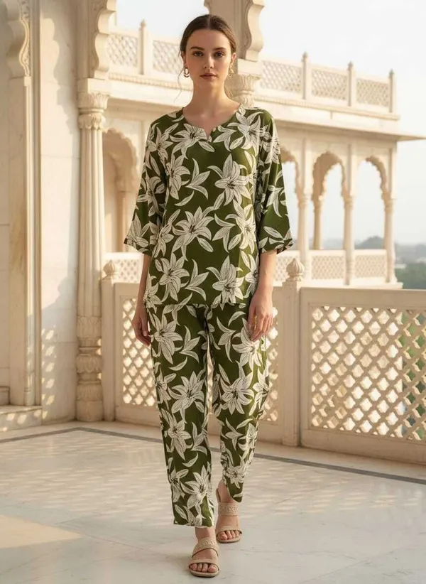 Green_Cotton_Co-ord_Set_For_Women