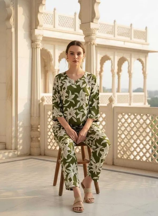 Green_Cotton_Co-ord_Set_For_Women