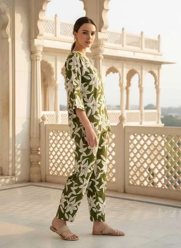 Green_Cotton_Co-ord_Set_For_Women