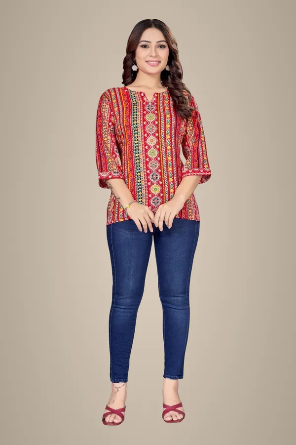 Red_Cotton_Kurta_Pant_Set_For_Women