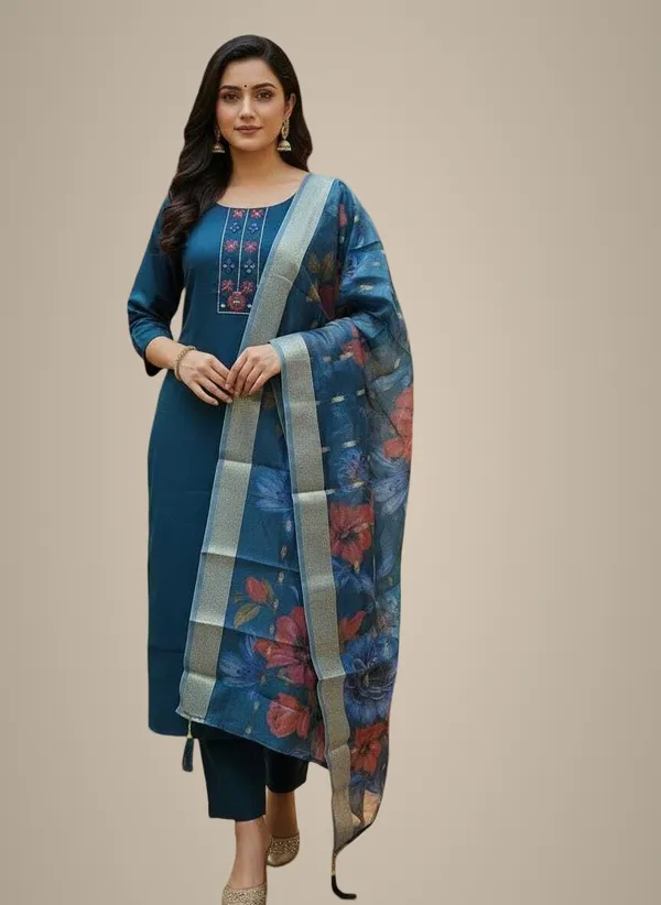 Blue_Cotton_Short_Kurti_For_Women
