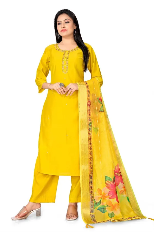 Yellow_Cotton_Kurta_Set_with_Dupatta_For_Women