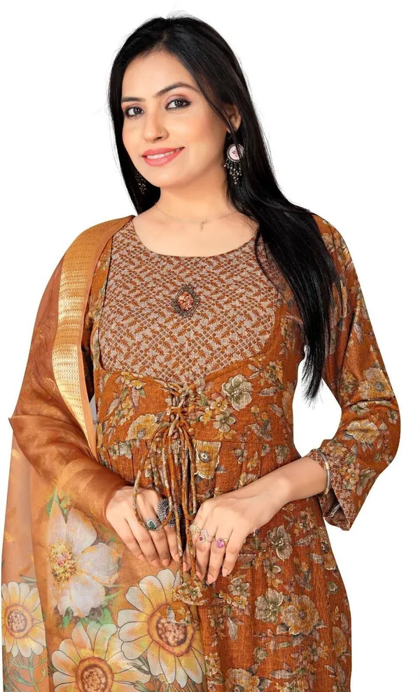 Brown_Cotton_Kurta_Pant_Set_For_Women