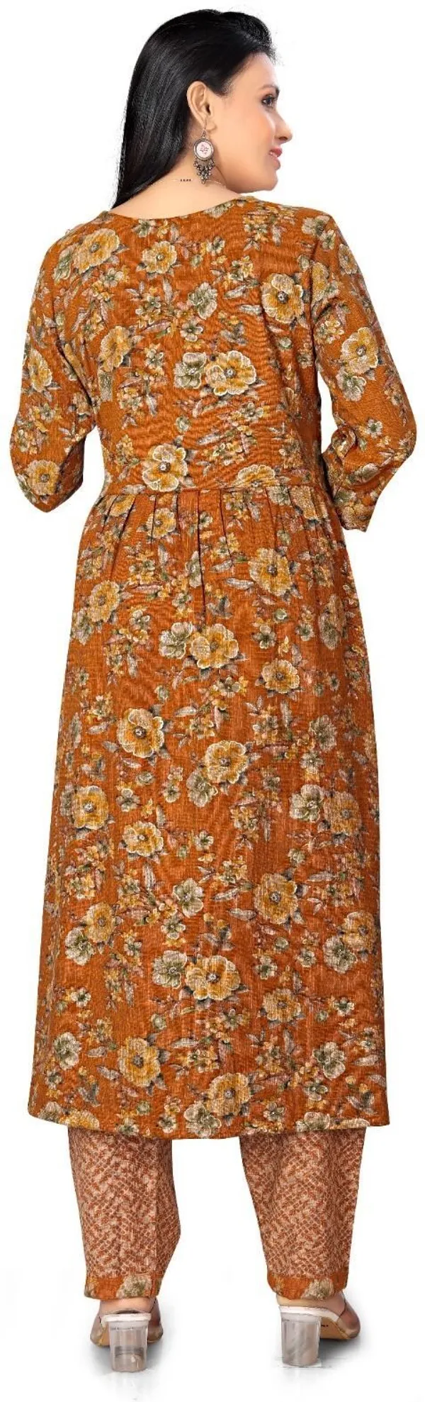 Brown_Cotton_Kurta_Pant_Set_For_Women