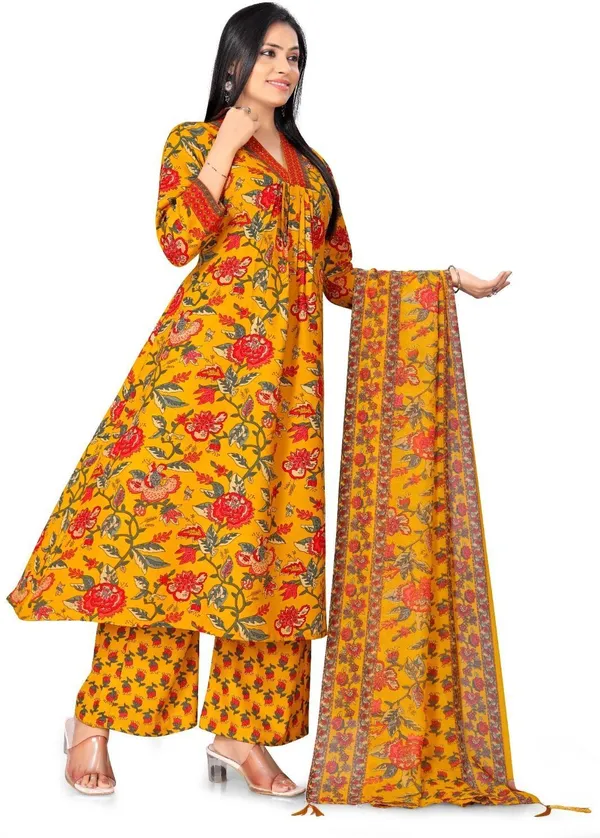 Yellow_Cotton_Kurta_Pant_Set_For_Women
