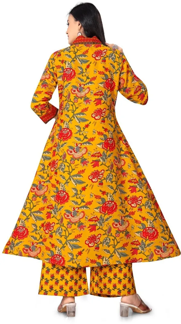 Yellow_Cotton_Kurta_Pant_Set_For_Women