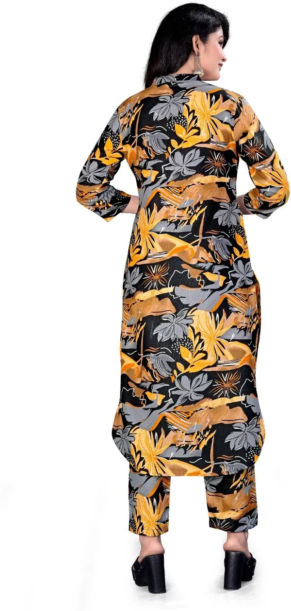 Black_&_Yellow_Cotton_Kurti_Pant_Set_For_Women