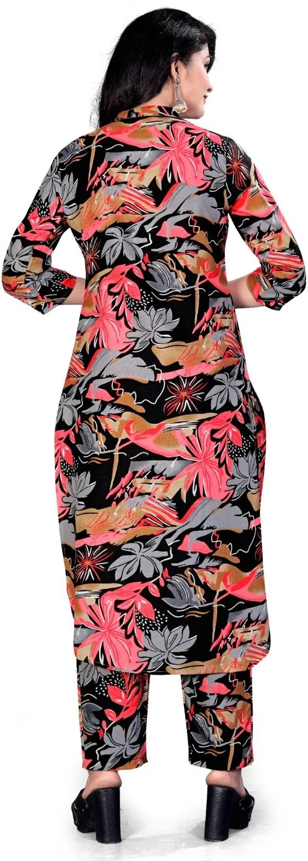 Black_&_Pink_Cotton_Kurta_Pant_Set_For_Women