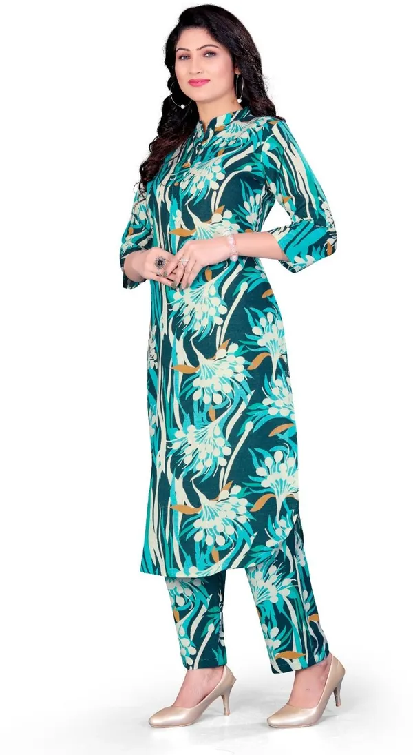 Blue_Cotton_Kurta_Pant_Set_For_Women