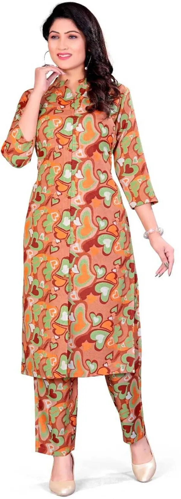 Orange_Cotton_Kurta_Pant_Set_For_Women