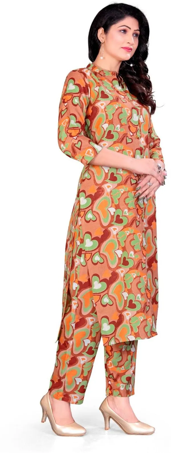 Orange_Cotton_Kurta_Pant_Set_For_Women