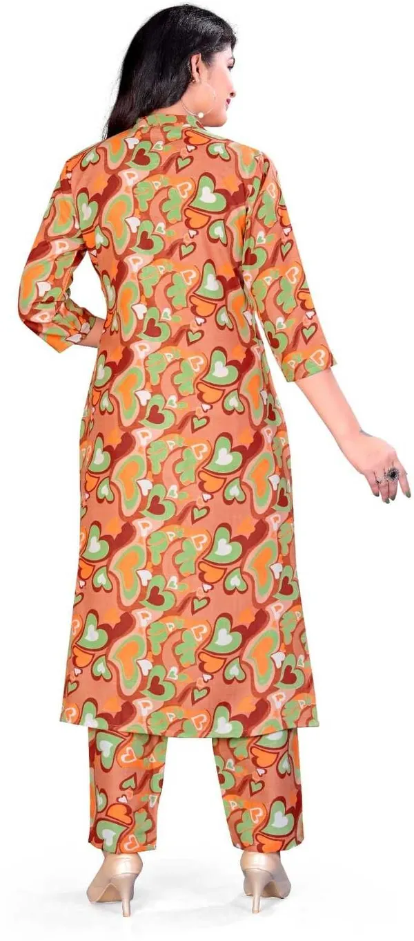 Orange_Cotton_Kurta_Pant_Set_For_Women