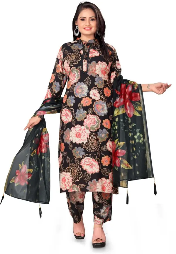 Black_Cotton_Kurta_Set_with_Dupatta_For_Women