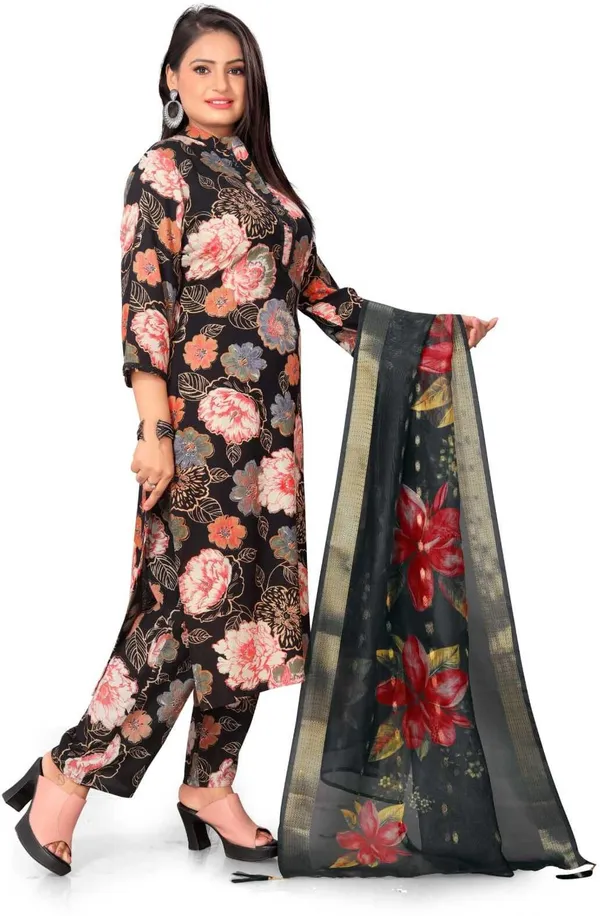 Black_Cotton_Kurta_Set_with_Dupatta_For_Women