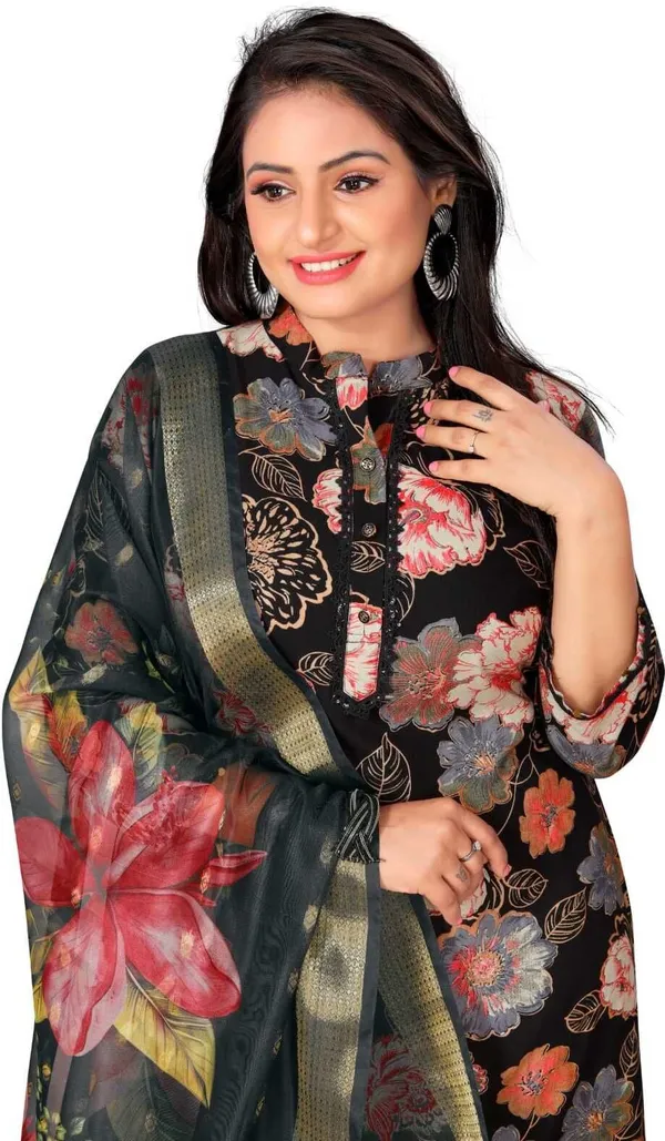 Black_Cotton_Kurta_Set_with_Dupatta_For_Women