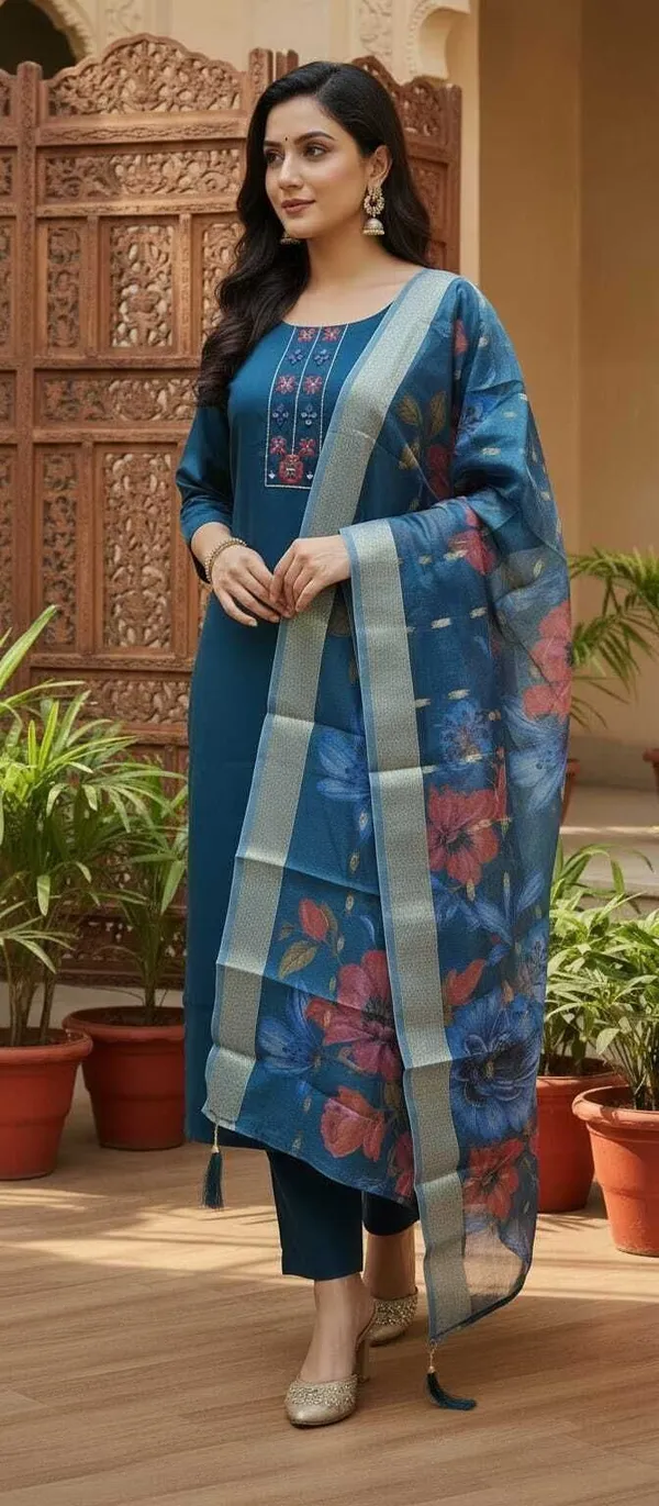 Blue_Cotton_Short_Kurti_For_Women