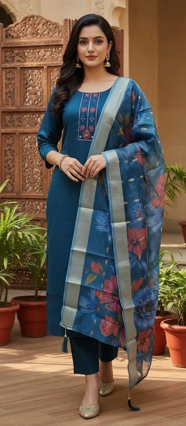 Blue_Cotton_Short_Kurti_For_Women