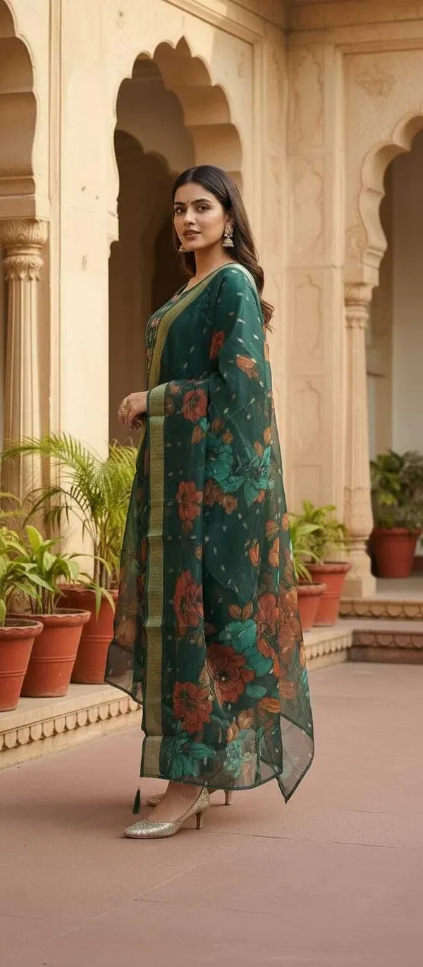 Green_Cotton_Kurta_Set_with_Dupatta_For_Women