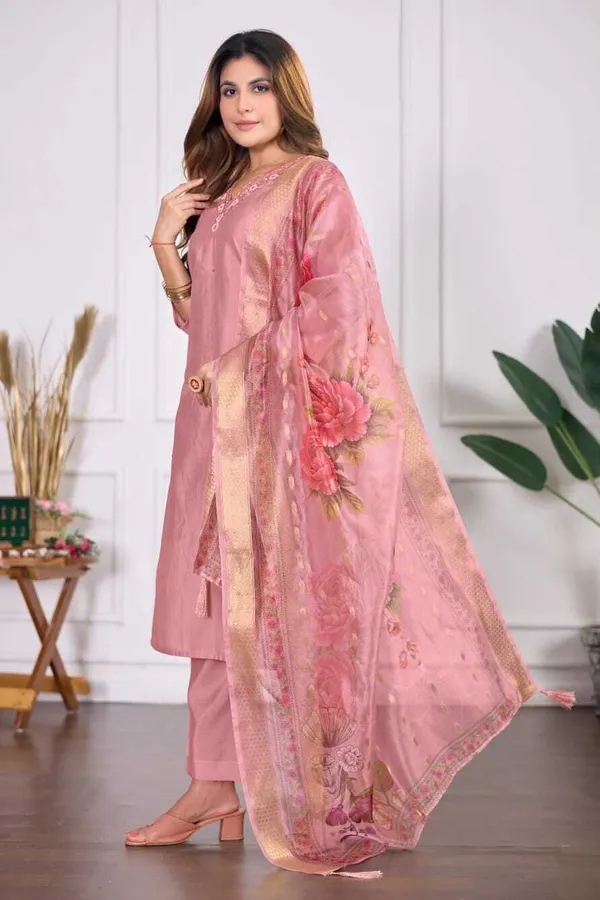 Pink_Cotton_Kurta_Pant_Dupatta_Set_For_Women