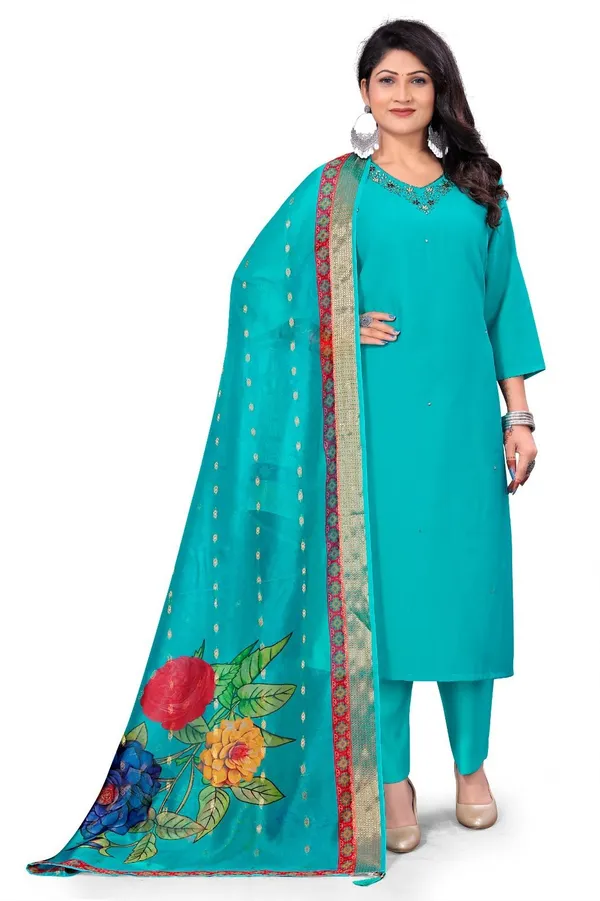 Blue_Cotton_Kurta_Set_with_Dupatta_For_Women