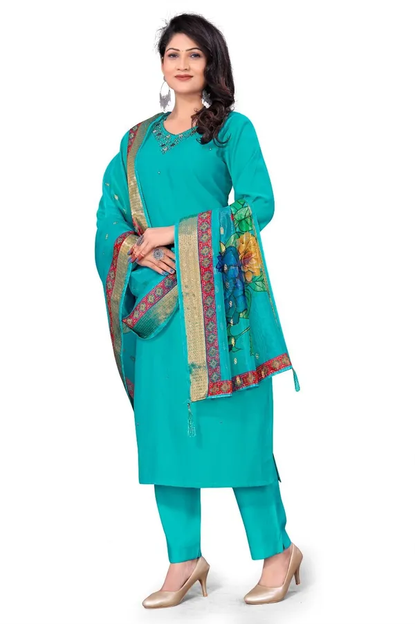 Blue_Cotton_Kurta_Set_with_Dupatta_For_Women