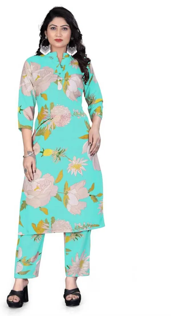 Blue_Cotton_Kurta_Pant_Set_For_Women