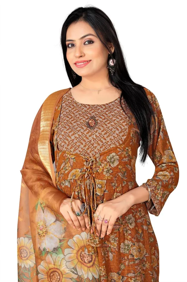 Brown_Cotton_Kurta_Set_with_Dupatta_For_Women