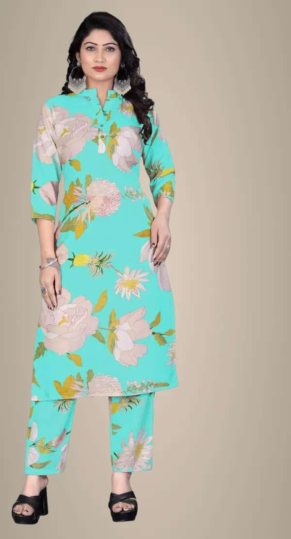 Blue_Cotton_Kurta_Pant_Set_For_Women