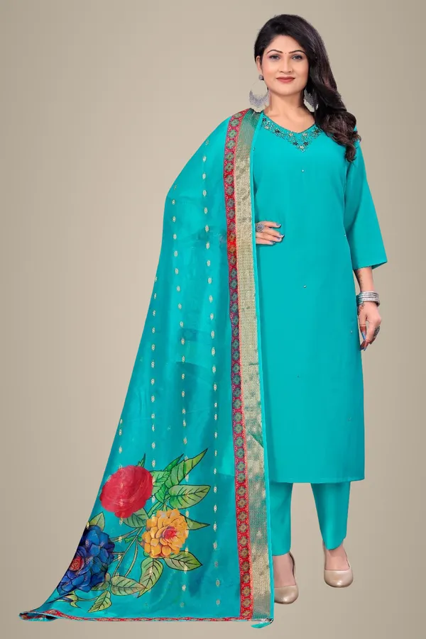 Blue_Cotton_Kurta_Set_with_Dupatta_For_Women