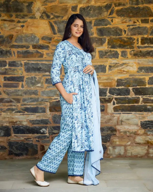 Blue_Block_Printed_Cotton_Suit_Set