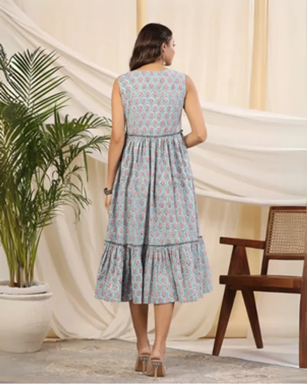 Blue_Handblock_Printed_Cotton_Dress