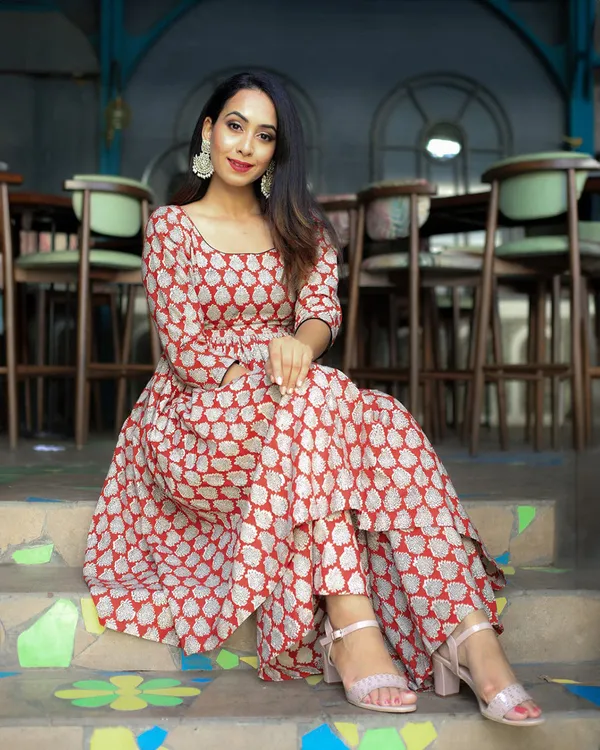 Red_Bagru_Matching_Kurta_Set