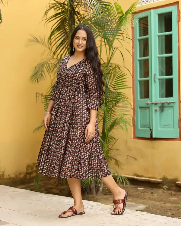 Multicolour_Bagru_Butti_Print_Cotton_Angrakha_Dress