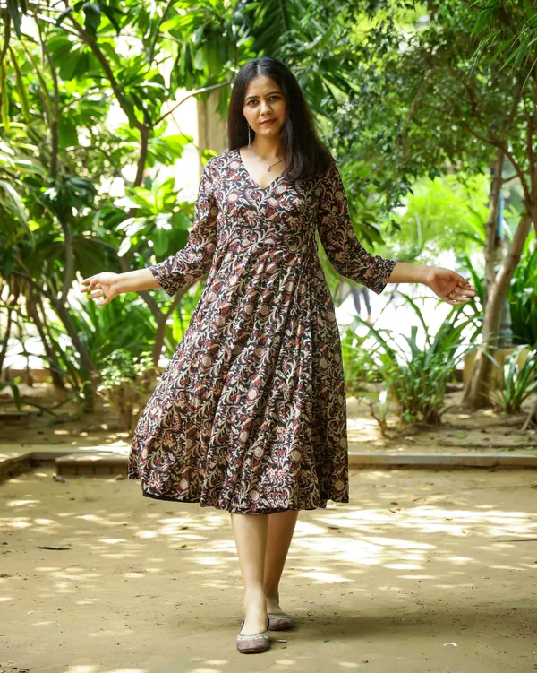 Multicolour_Bagru_Jaal_Printed_Cotton_Angrakha_Dress