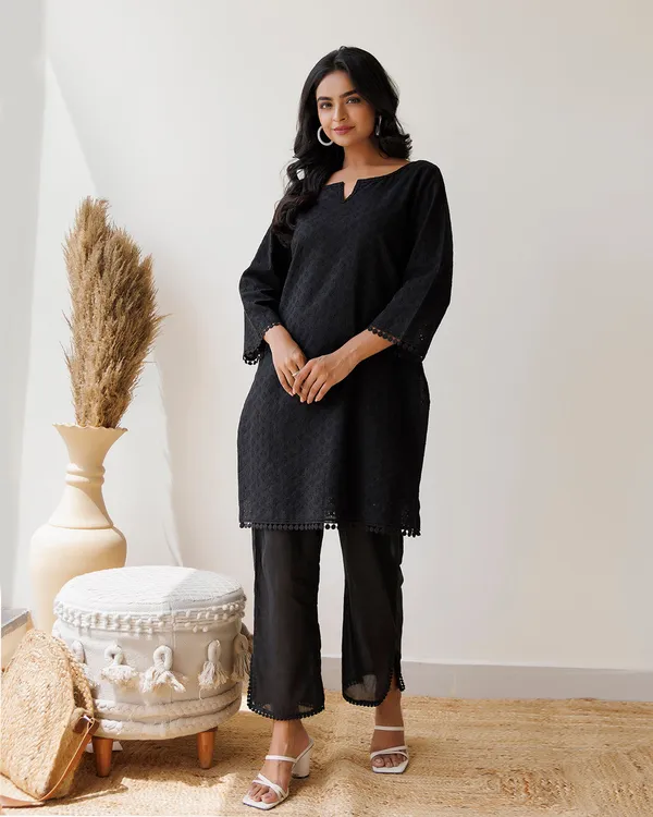 Black_Schiffli_Cotton_Kurta_Pant_Set