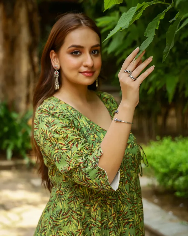 Green_Dabu_Printed_Angrakha_Cotton_Dress