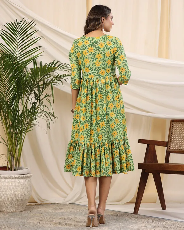 Green_Handblock_Printed_Cotton_Dress