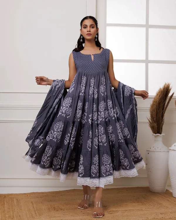 Navy_Blue_Handblock_Printed_Cotton_Anarkali_Suit