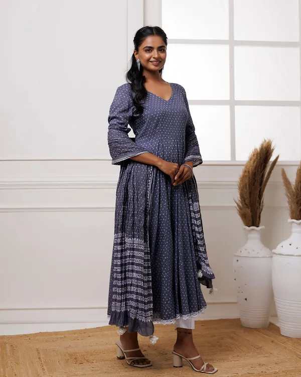Navy_Blue_Polka_Dot_Printed_Cotton_Anarkali_Suit
