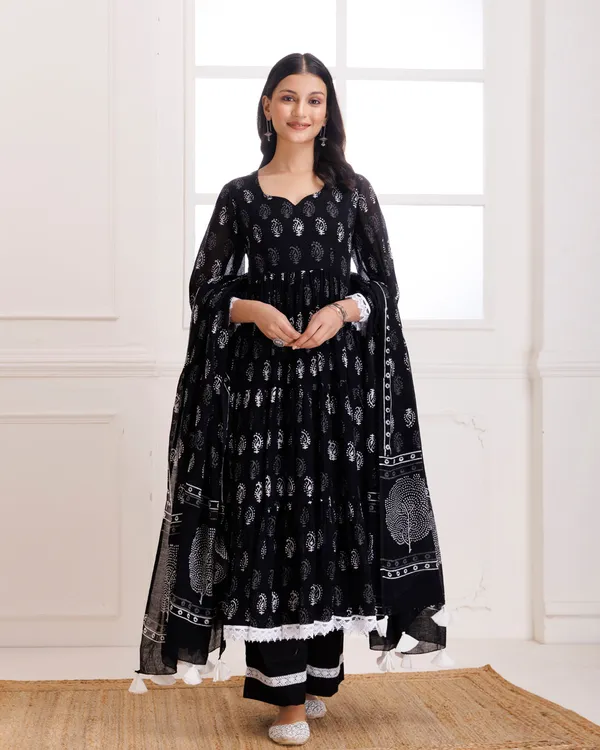 Black_Handblock_Printed_Anarkali_Suit